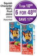 Squish Character 100% Fruit Juice Assorted- For 6 x 200ml