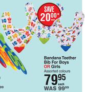Nuby Bandana Teether Bib For Boys Or Girls- Each