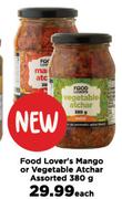 Food Lovers Mango Or Vegetable Atchar Assorted-380g Each