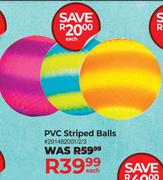 PVC Striped Balls 291482001/2/3-Each