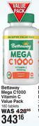 Bettaway Mega C1000 Vitamin C Value Pack 180 Tablets