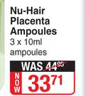 Nu-Hair Placenta Ampoules 3 x 10ml