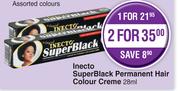 Inecto Super Black Permanent Hair Colour Creme-28ml