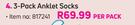 Winnie The Pooh 3 Pack Anklet Socks-Per Pack