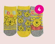 Winnie The Pooh 3 Pack Anklet Socks-Per Pack