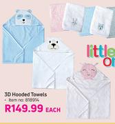 Little One 3D Hooded Towels-Each