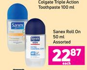Sanex Roll On Assorted-50ml Each