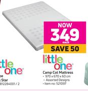 Little One Camp Cot Mattress 970 x 670 x 60cm-Each