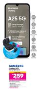 Samsung Galaxy A25 Smartphone-On 1.3GB Red Top Up Core More Data