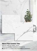 Marco Polo Ceramic Tiles White & Grey-600mm x 600mm Per Sqm