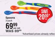 Nuby Spoons 3 Pack-Per Set