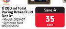 Total 200ml Racing Brake Fluid Dot 4+ GQ5407-Each