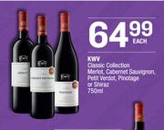 KWV Classic Collection Merlot, Cabernet Sauvignon, Petit Verdot, Pinotage Or Shiraz-750ml Each