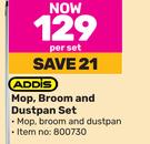 Addis Mop, Broom And Dustpan Set-Per Set