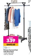 Mainstays Chrome Garment Rail With Shoe Rack