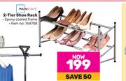 Mainstays 2-Tier Shoe Rack