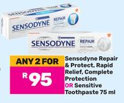 Sensodyne Repair & Protect, Rapid Relief, Complete Protection or Sensitive Toothpaste-For Any 2 x 75