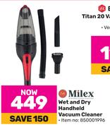 Milex Wet And Dry Handheld Vacuum Cleaner