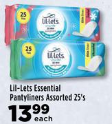 Lil-Lets Essential Pantyliners Assorted 25's Pack-Each