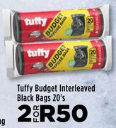 Tuffy Budget Interleaved Black Bags 20's Pack- For 2