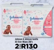 Johnson & Johnson Gentle All Over Wipes 288's Pack-For 2