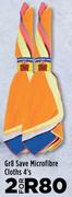 Gr8 Save Microfibre Cloths 4's Pack- For 2
