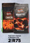Food Lover's Charcoal Or Briquettes-For 2 x  4 Kg