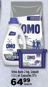 Omo Auto 2 Kg, Liquid 1.5L or Capsules 17's-Each