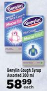 Benylin Cough Syrup Assorted-200ml Each