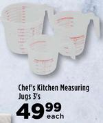 Chef's Kitchen Measuring Jugs 3's Pack-Each