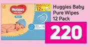Huggies Baby Pure Wipes- 12 Pack
