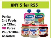 Purity 2nd Foods Jar 125ml Or Puree Pouch 110ml Assorted-For Any 5