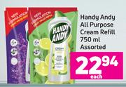 Handy Andy All Purpose Cream Refill 750ml Assorted- Each
