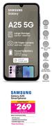 Samsung Galaxy A25 Smartphone-On 1.3GB Red Top Up Core More Data