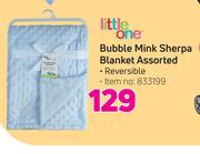 Little One Bubble Mink Sherpa Blanket Assorted
