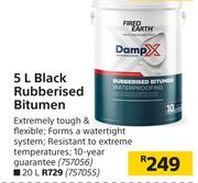 Fired Earth Damp X Black Rubberised Bitumen-20Ltr