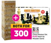 RGS Chess Masters Set + Stack Up Wooden Game-For Both