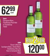 KWV Classic Collection Sauvignon Blanc,Chenin Blanc,Chardonnay,Moscato,Rose,Grenache Blanc-2x750ml 
