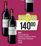 KWV Classic Collection Cabernet Sauvignon, Merlot, Petit Verdot, Pinotage Or Shiraz-2x750ml 