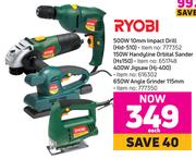 Ryobi 500W 10mm Impact Drill/150W Handyline Orbital Sander/400W Jigsaw Or 650W AngleGrinder 115mm-EA