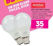 Eurolux 6W LED A60 Classic-Per Pack