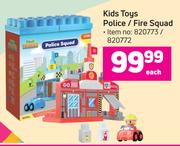 Kids Toys Police/Fire Squad-Each
