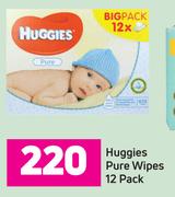 Huggies Pure Wipes-12 Pack