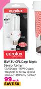 Eurolux 15W 3U CFL Day/Night Sensor Lamp-Each