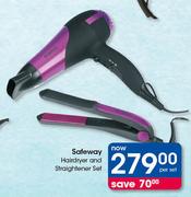 Safeway Hairdryer And Straightener-Per Set