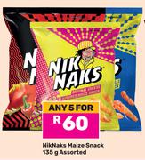 Nik Naks Maize Snack Assorted-For Any 5 x 135g