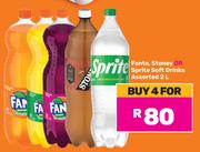 Fanta, Stoney Or Sprite Soft Drinks Assorted-For 4 x 2L