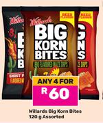 Willards Big Korn Bites Assorted-For Any 4 x 120g