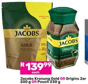 Jacobs Kronung Gold Or Origins Jar 200g Or Pouch 230g-Each