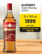 Klipdrift Export Brandy-12 x 750ml Per Case